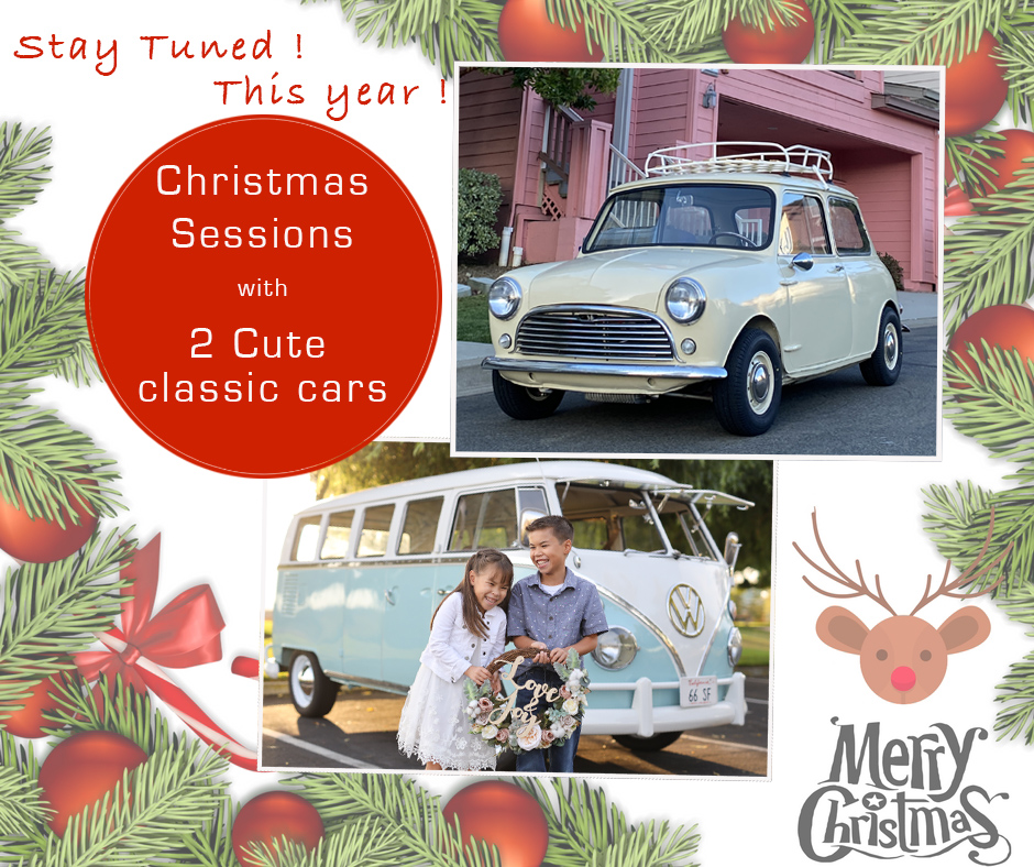 christmas san francisco bay area classic car vintage mini photo session photographer
